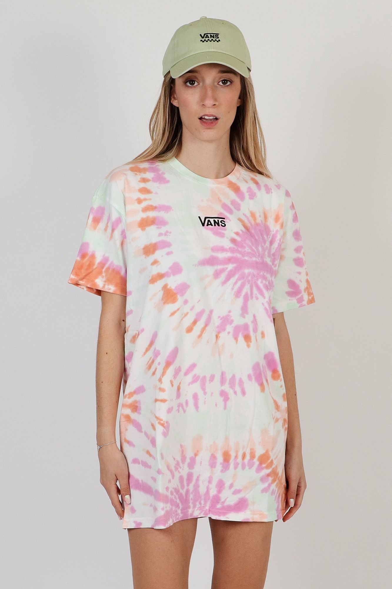 VANS CENTER VEE WASH TEE DRESS en color BLANCO (3)