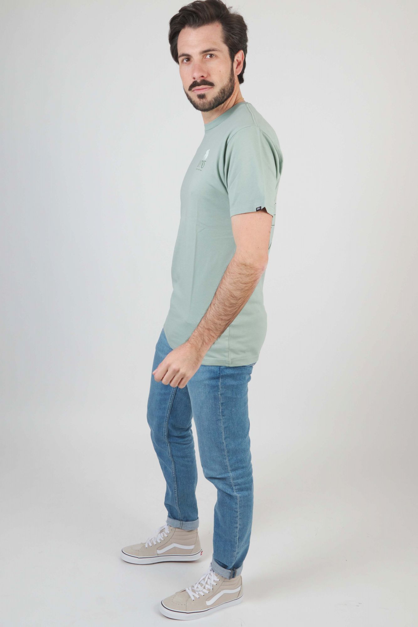 VANS SUNSET DUAL PALM VINTAGE SS TEE en color VERDE (4)