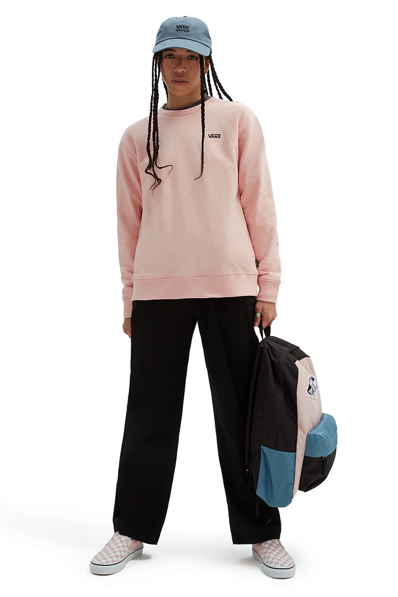 VANS FLYING V BFF CREW EMEA en color ROSA (4)