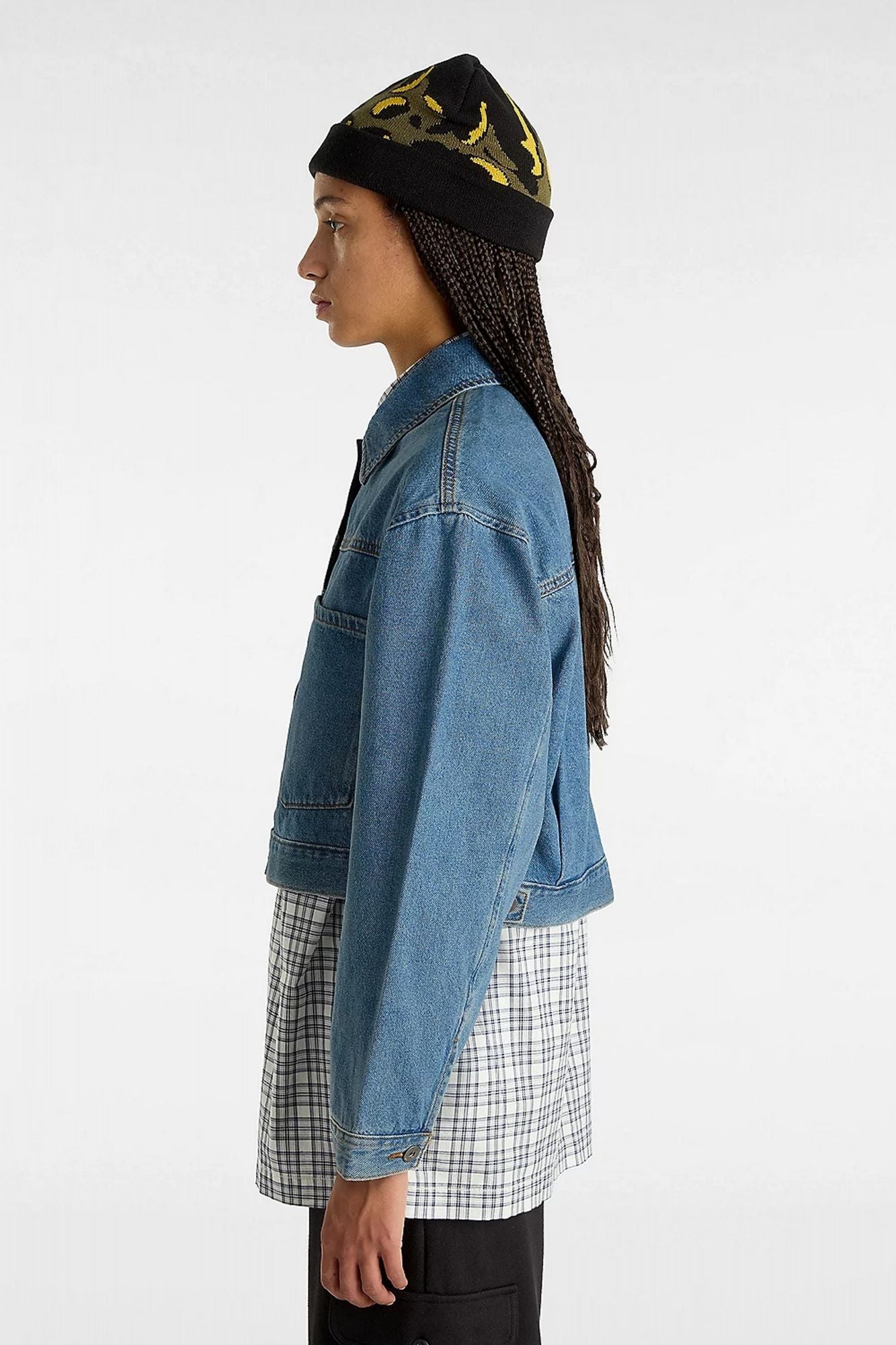 VANS RAYNES DENIM CROP JACK en color AZUL (3)