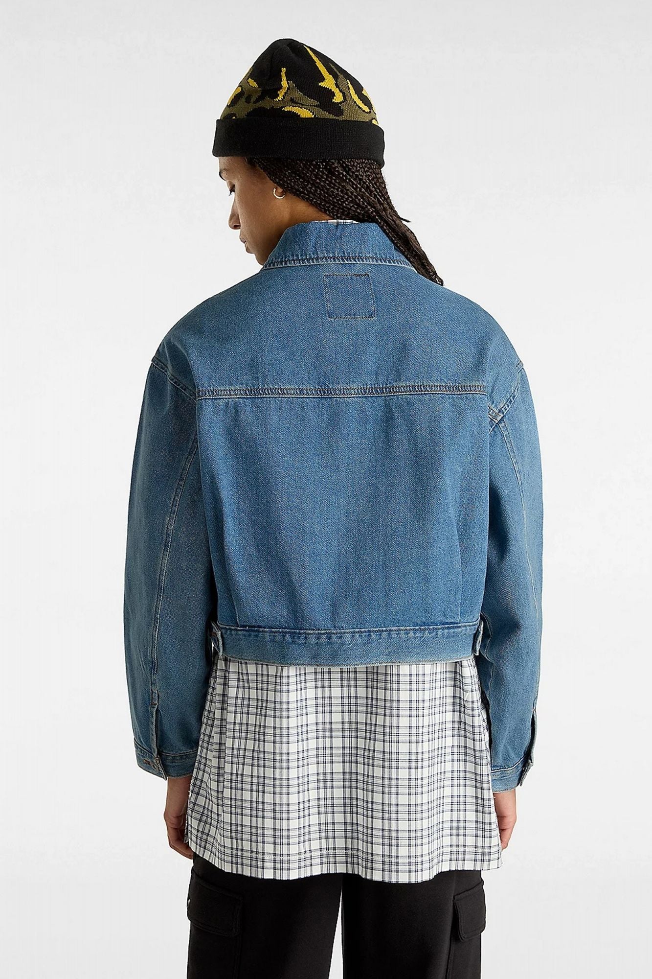 VANS RAYNES DENIM CROP JACK en color AZUL (4)