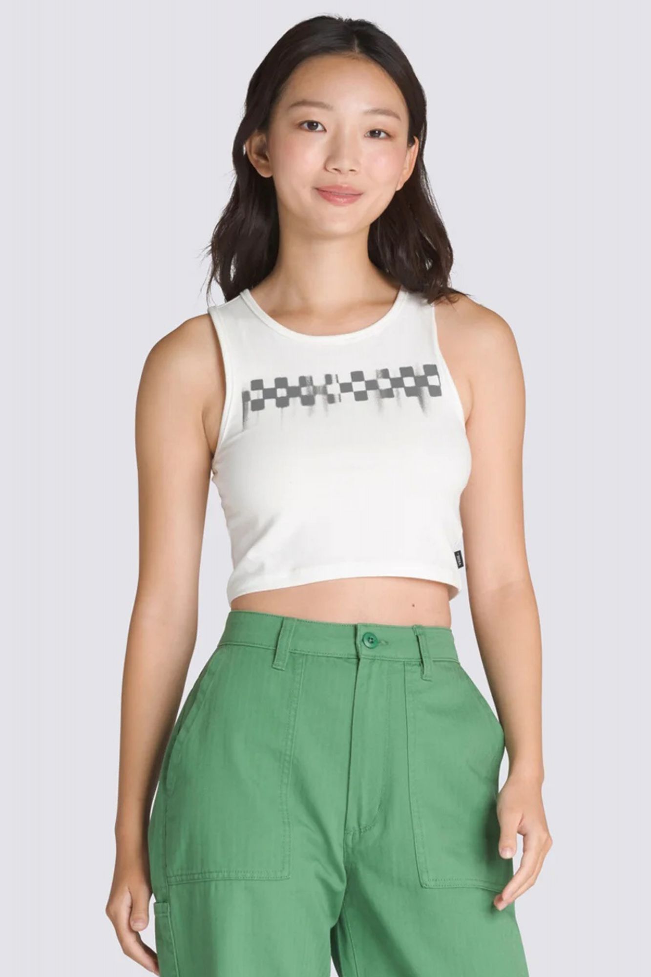 VANS CHECK WASH FITTED CROP en color BLANCO (1)