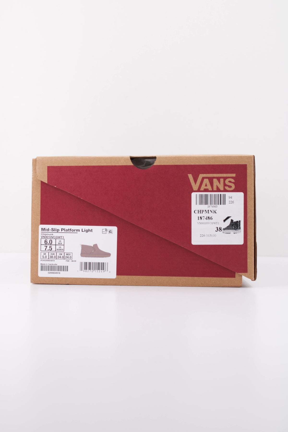 VANS MID SLIP PLATFORM VN0010VCGWT1 en color MARRON CLARO (6)