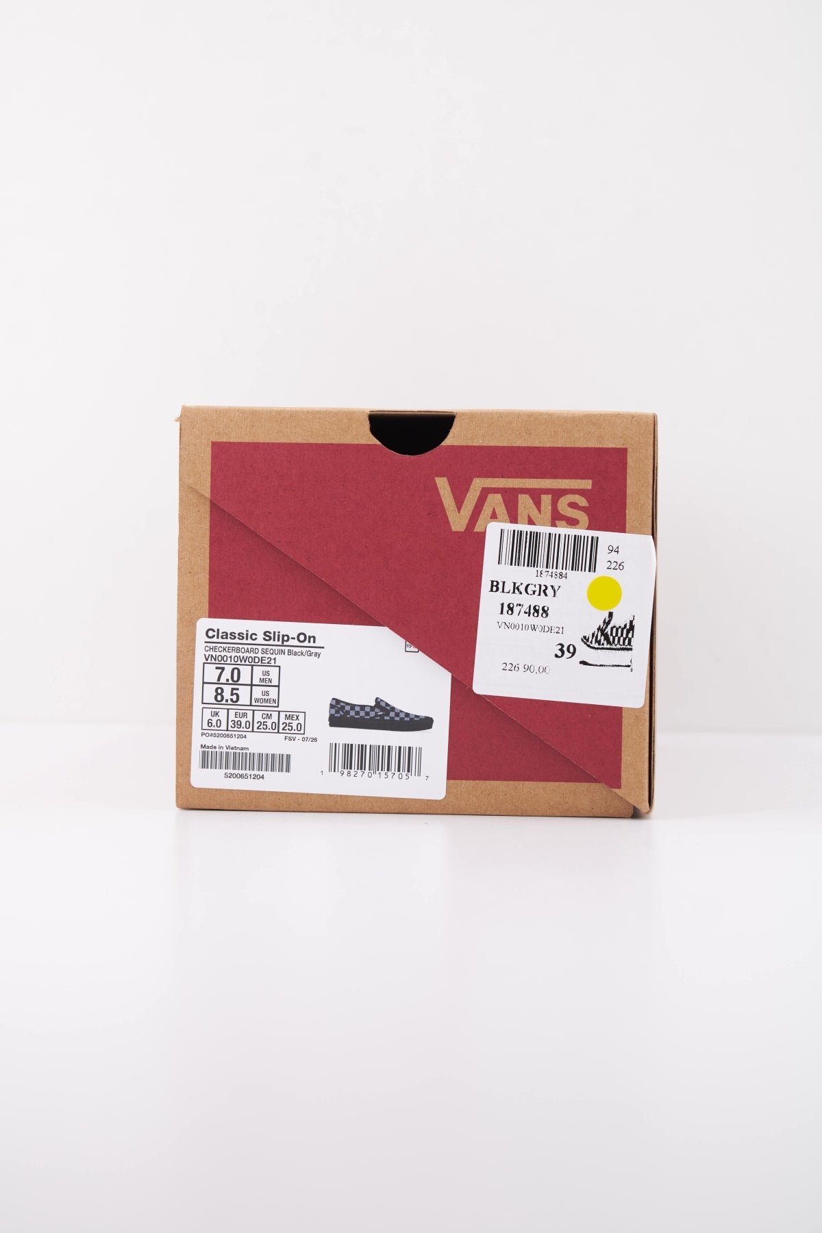 VANS CLASSIC SLIP-ON CHECKERBOARD VN0010W0DE21 en color NEGRO (6)