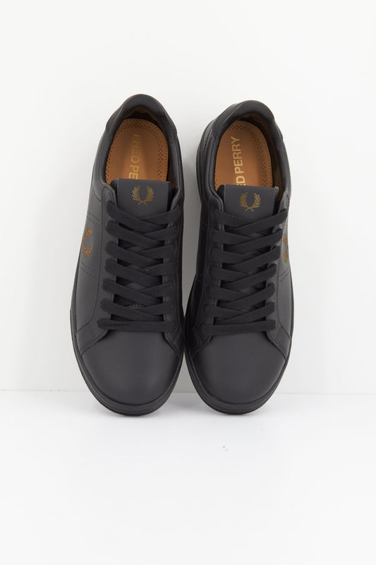 FRED PERRY LEATHER en color NEGRO (2)
