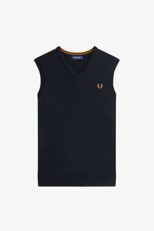 FRED PERRY CLASSIC V-NECK TANK en color NEGRO (2)