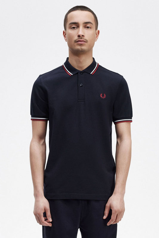 FRED PERRY TWIN TIPPED en color AZUL (1)