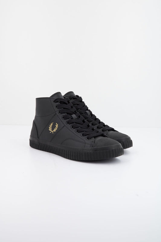 FRED PERRY HUGHES MID LEATHER en color NEGRO (2)