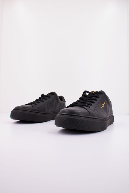 FRED PERRY B71 TUMBLED LEATHER en color NEGRO (2)
