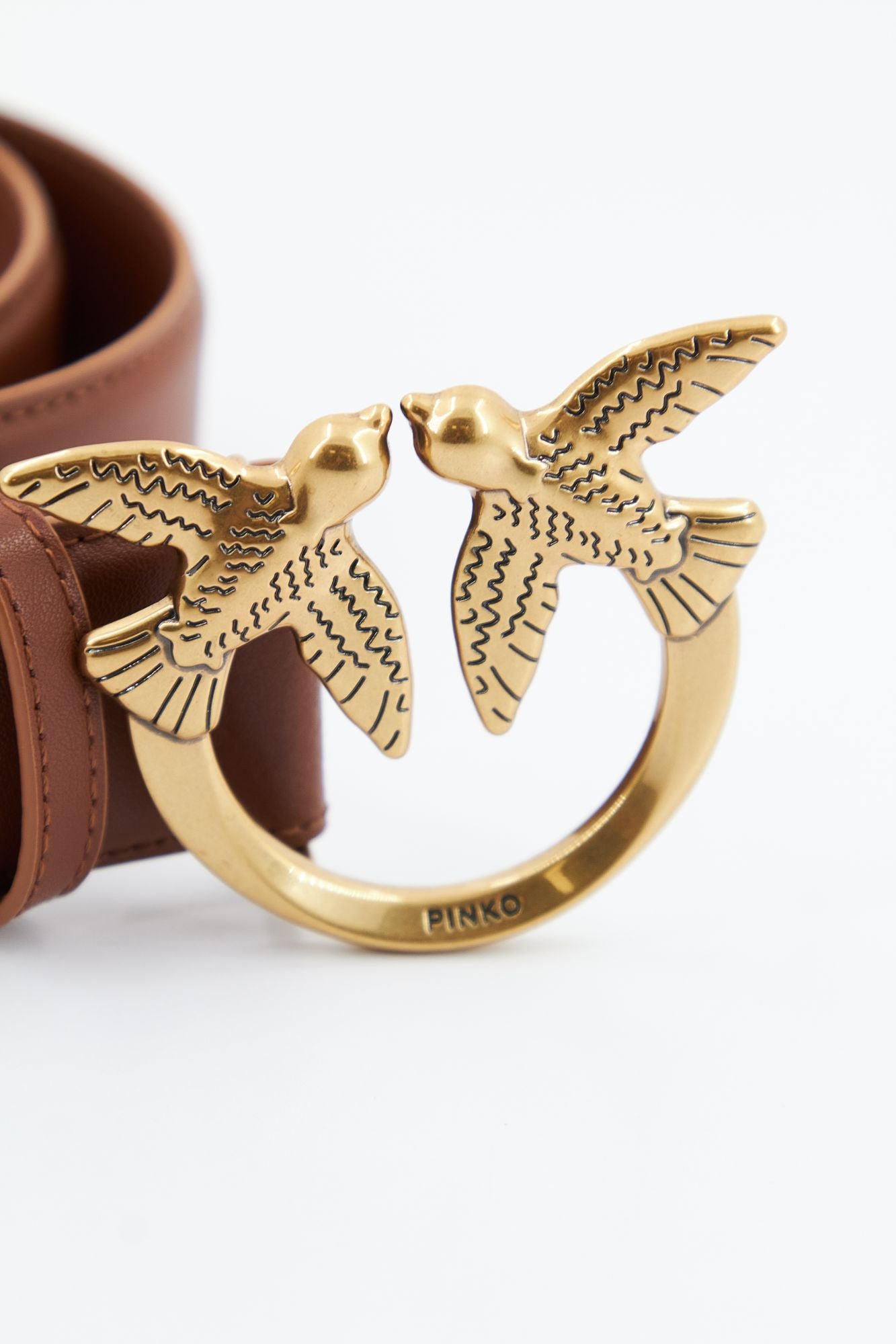 PINKO LOVE BERRY H4 BELT VITE en color MARRON (3)