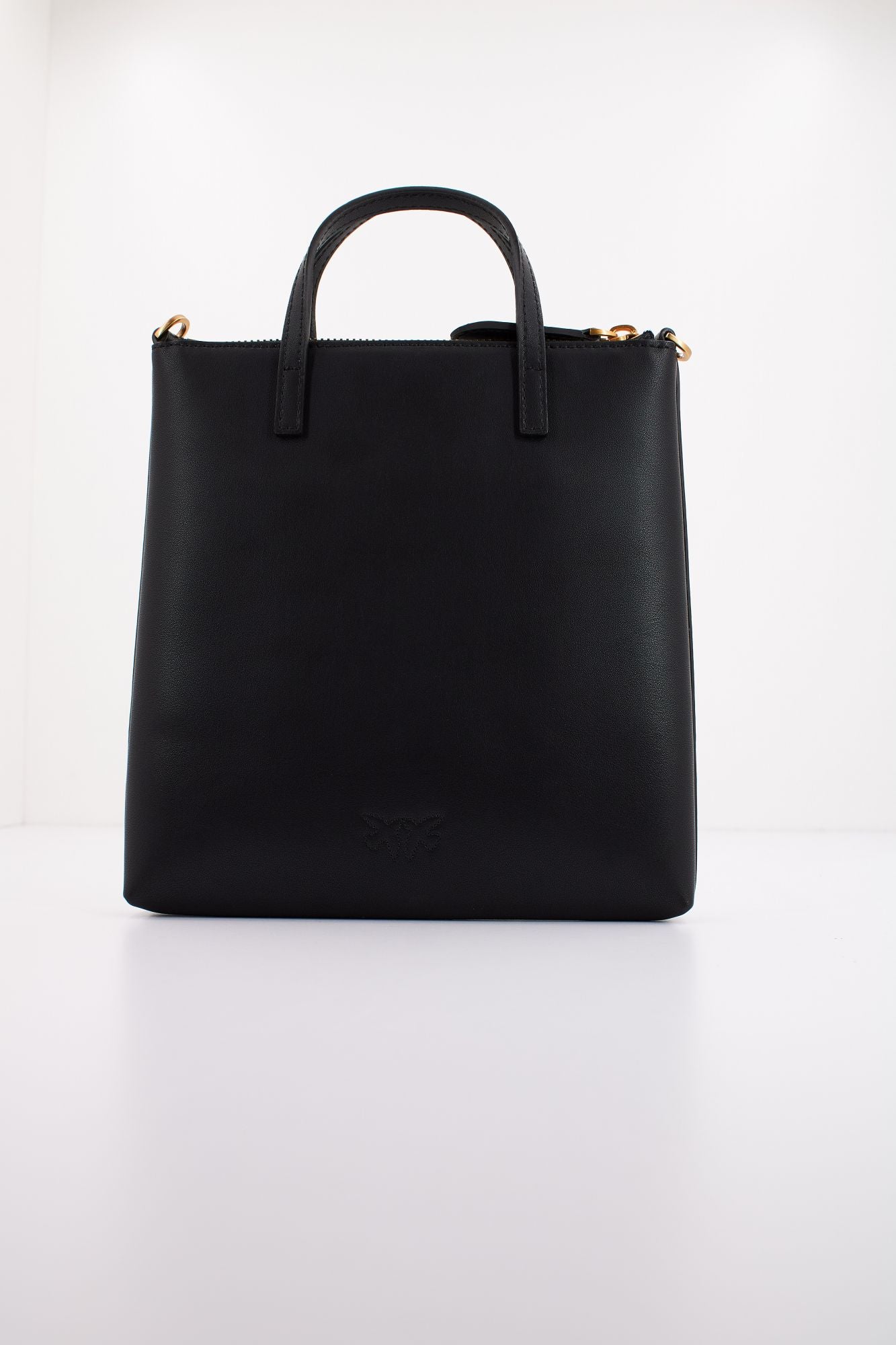 PINKO MINI SHOPPER VITELLO SE en color NEGRO (3)