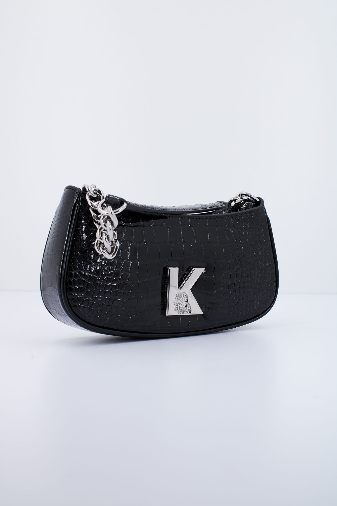 KARL LAGERFELD KAMEO SHOULDERBAG CROC en color NEGRO (2)