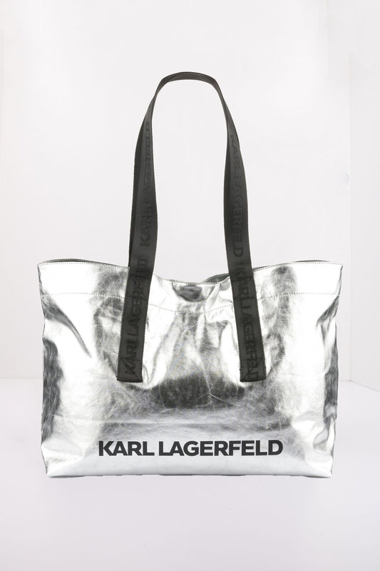 KARL LAGERFELD K/ESSENTIAL COATED SHOPPER en color PLATA (1)