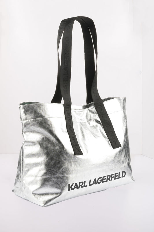 KARL LAGERFELD K/ESSENTIAL COATED SHOPPER en color PLATA (2)