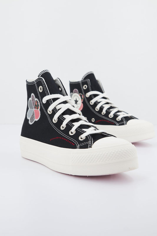 CONVERSE CHUCK TAYLOR ALL STAR LIFT PLATFORM CRAFTED PATCHWORK en color NEGRO (2)