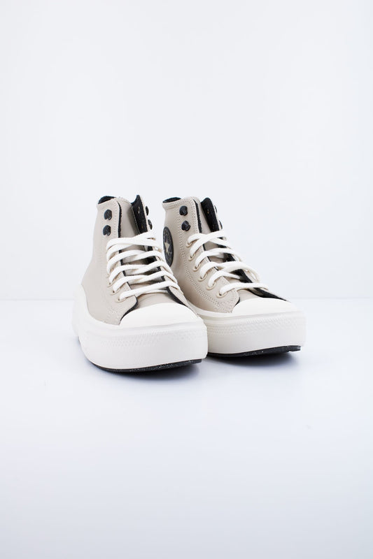 CONVERSE CHUCK TAYLOR ALL STAR MOVE PLATFORM FLEECE-LINED LEATHER en color BEIS (2)